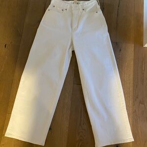 Madewell The Curvy Perfect Vintage High Waist Wide Leg Crop Jean WHITE
